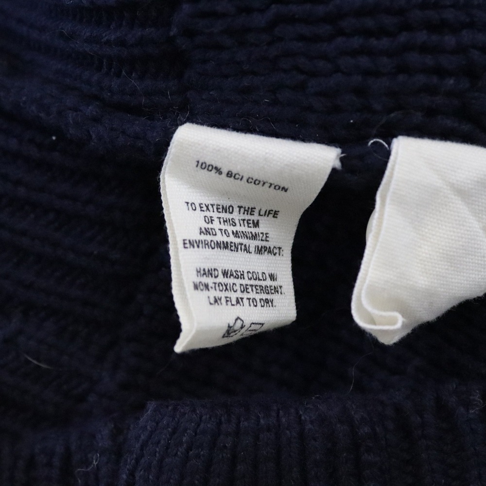 Alex Mill Parker Sweater Jacket Medium Navy Blue Cotton Chunky Knit Cardigan - Picture 8 of 9